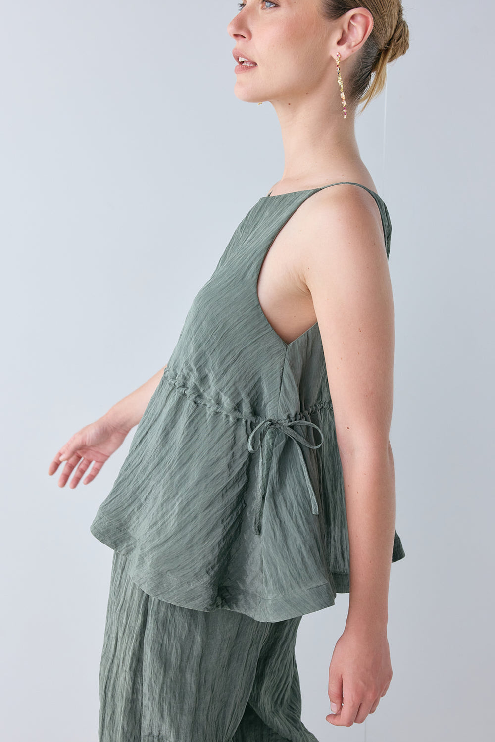 Indi Top Crinkle Khaki