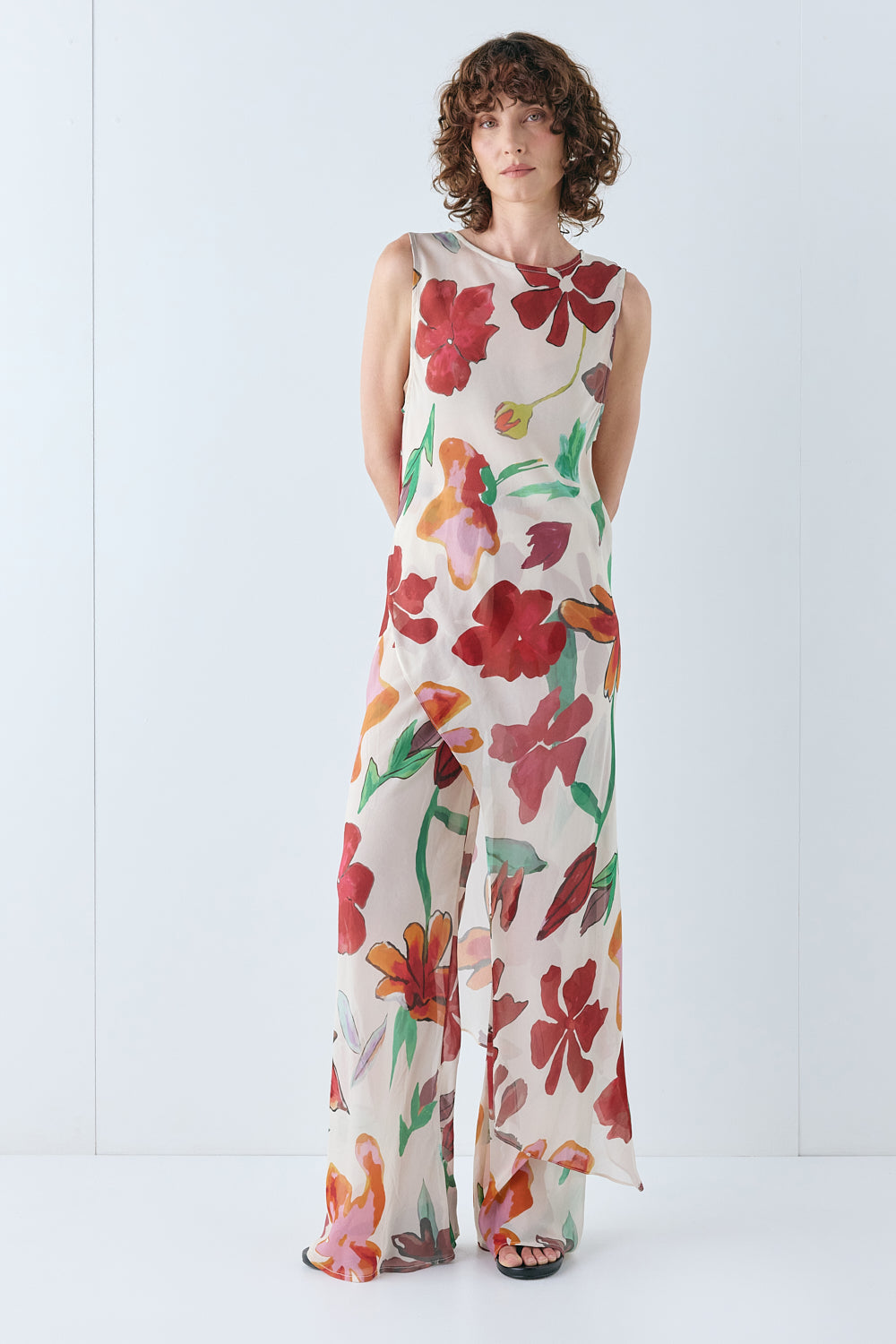 Carolina Sheer Top Poppy