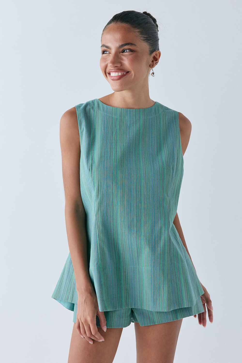 Freja Tunic Top Green Stripe