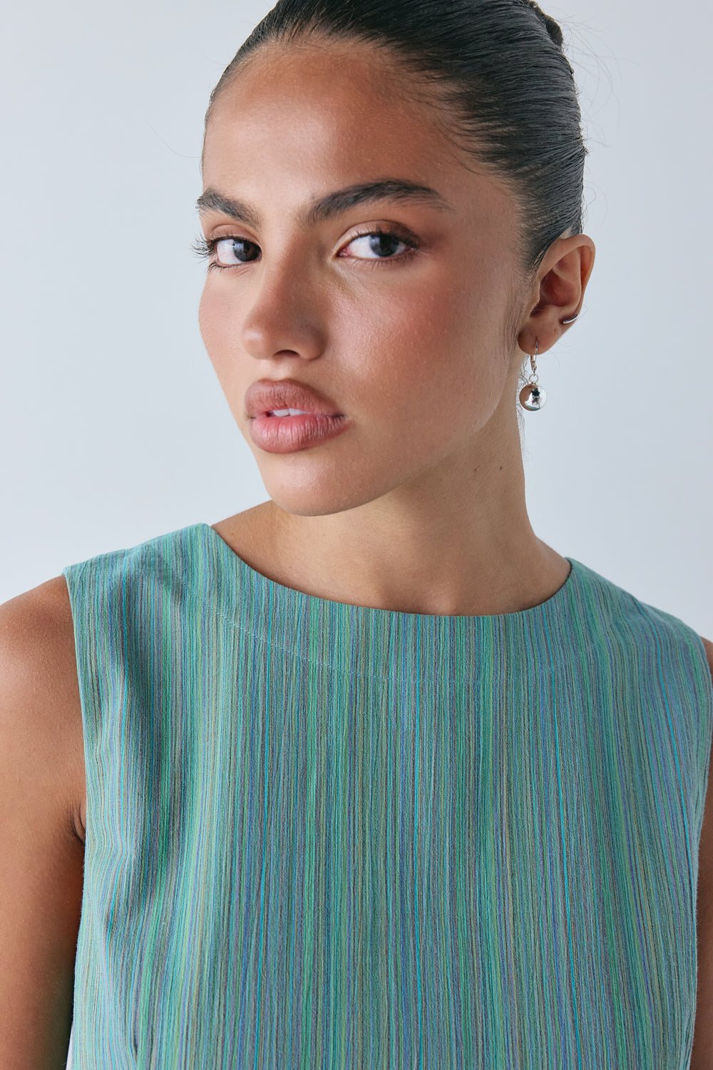 Freja Tunic Top Green Stripe