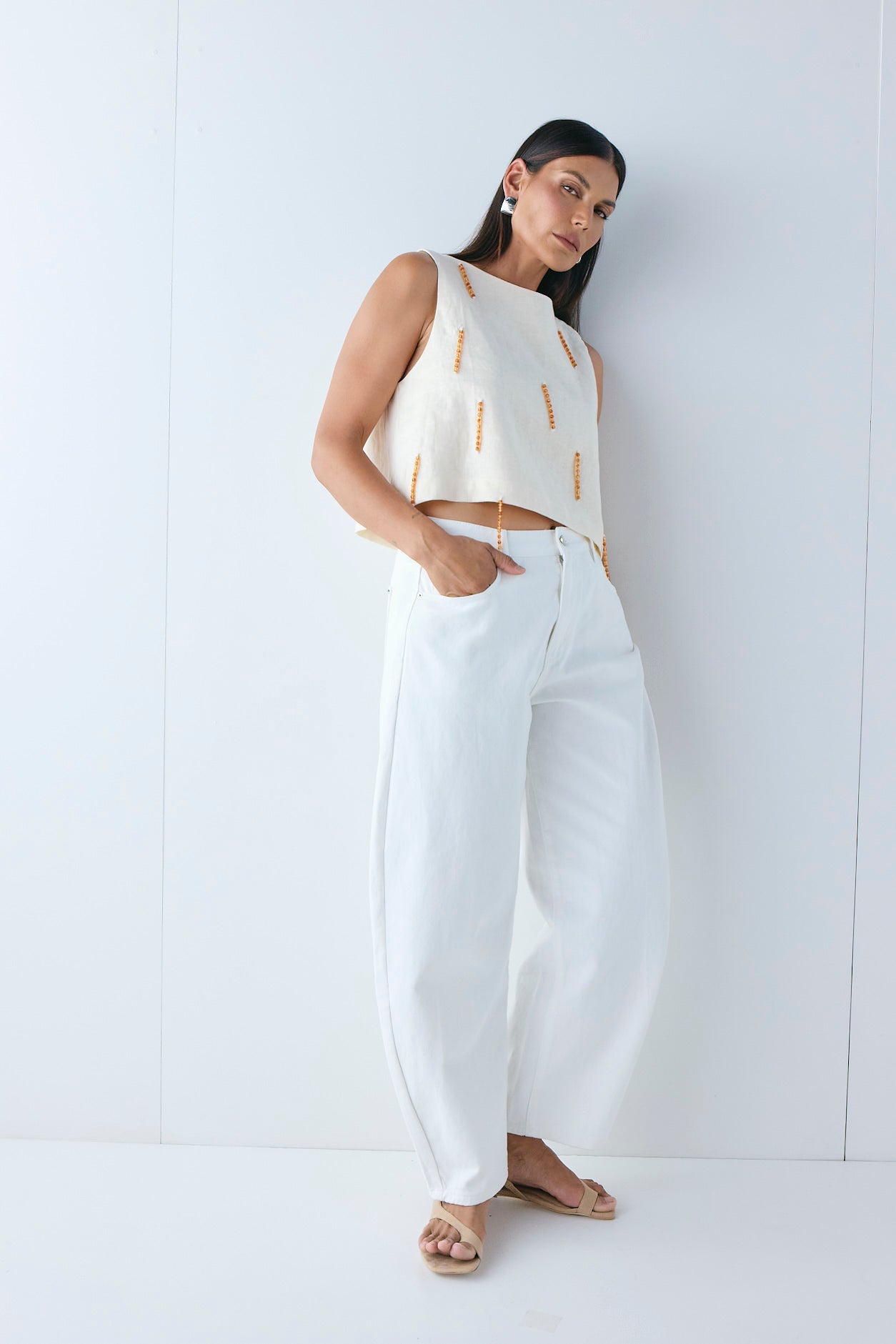 Siena Linen Top Cream