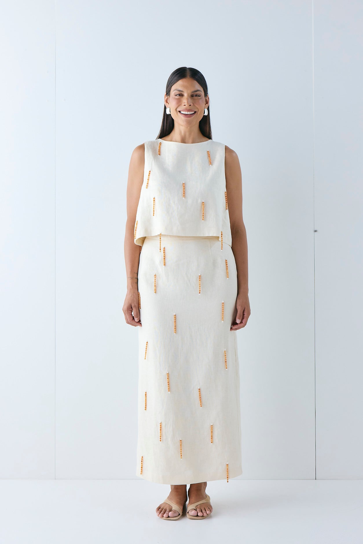 Siena Linen Top Cream