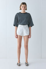 Willow Tee White Stripe