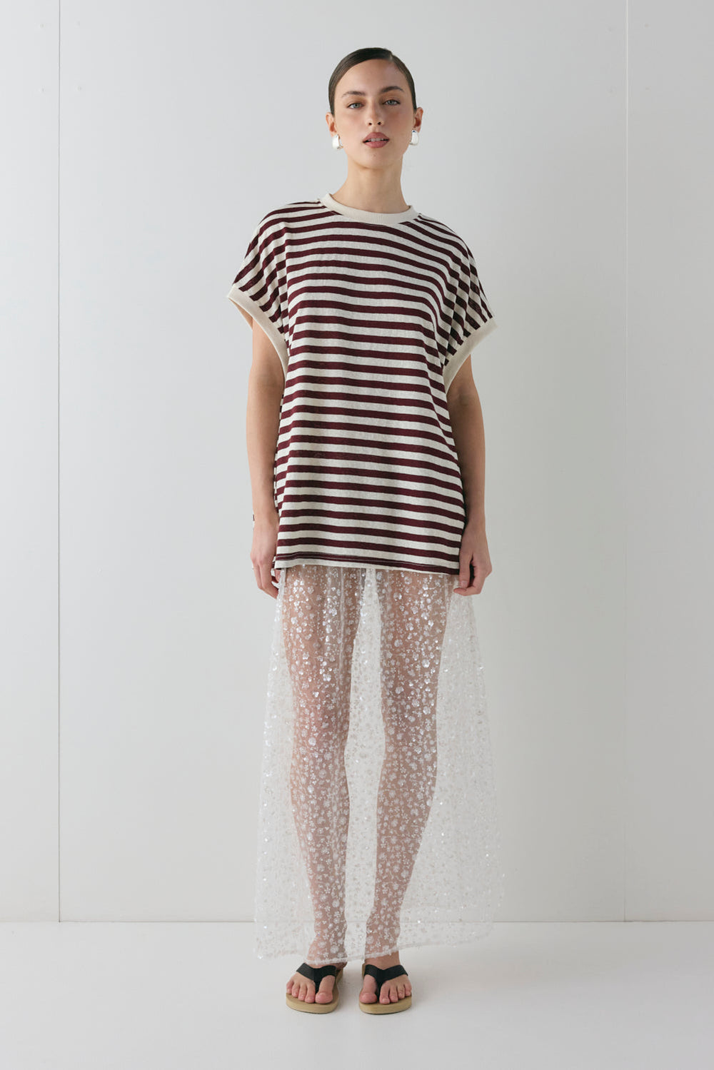 Lori Tank Wine Stripe