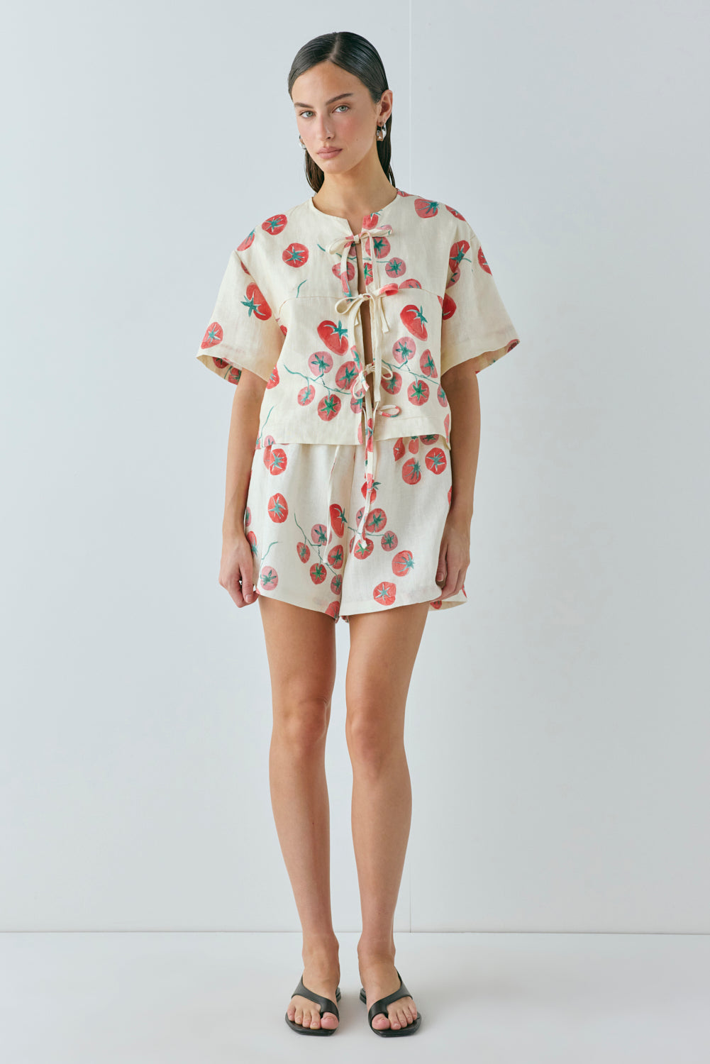 Portia Linen Smock Top Roma