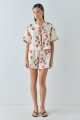 Portia Linen Smock Top Roma