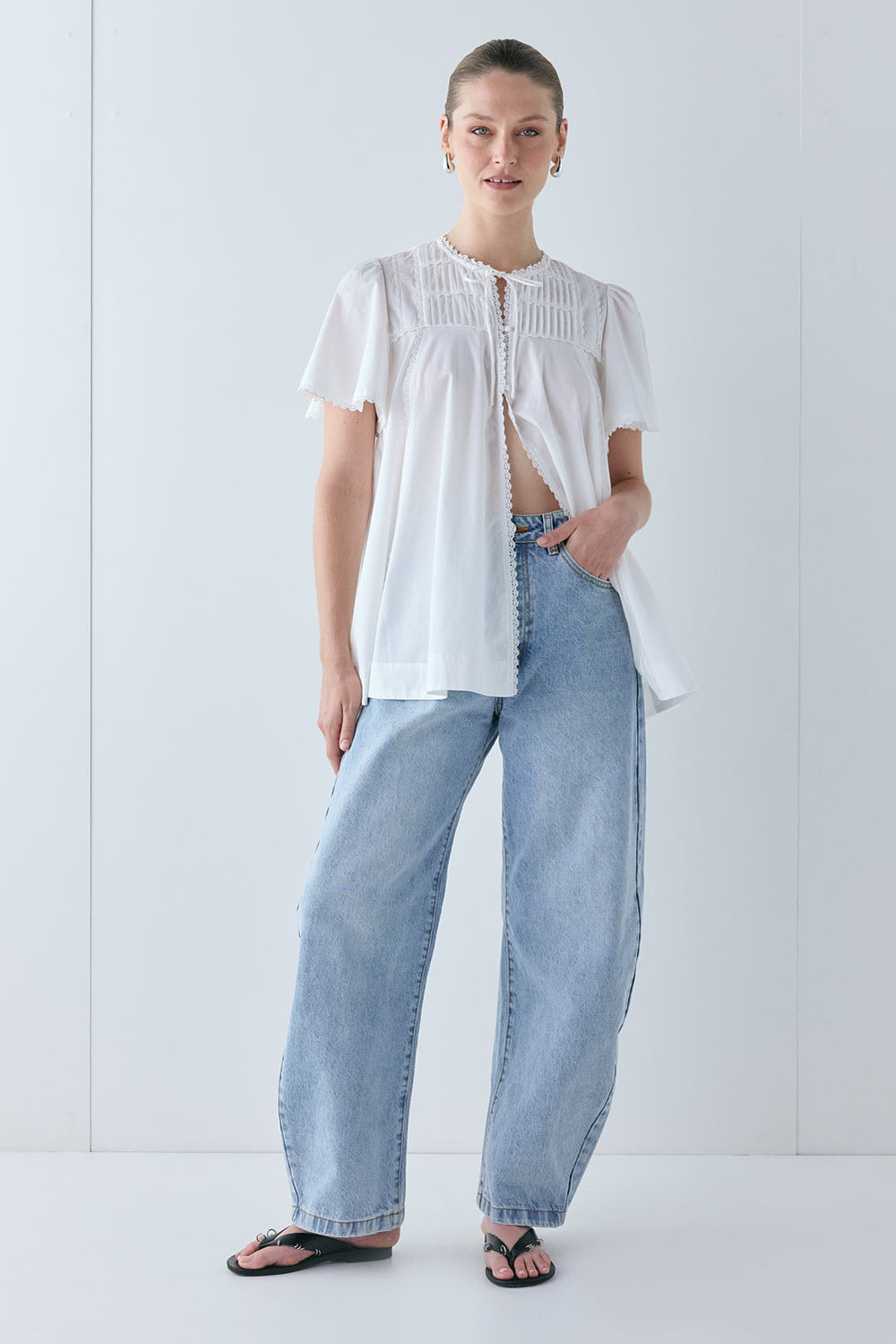 Henriette Smock Top White