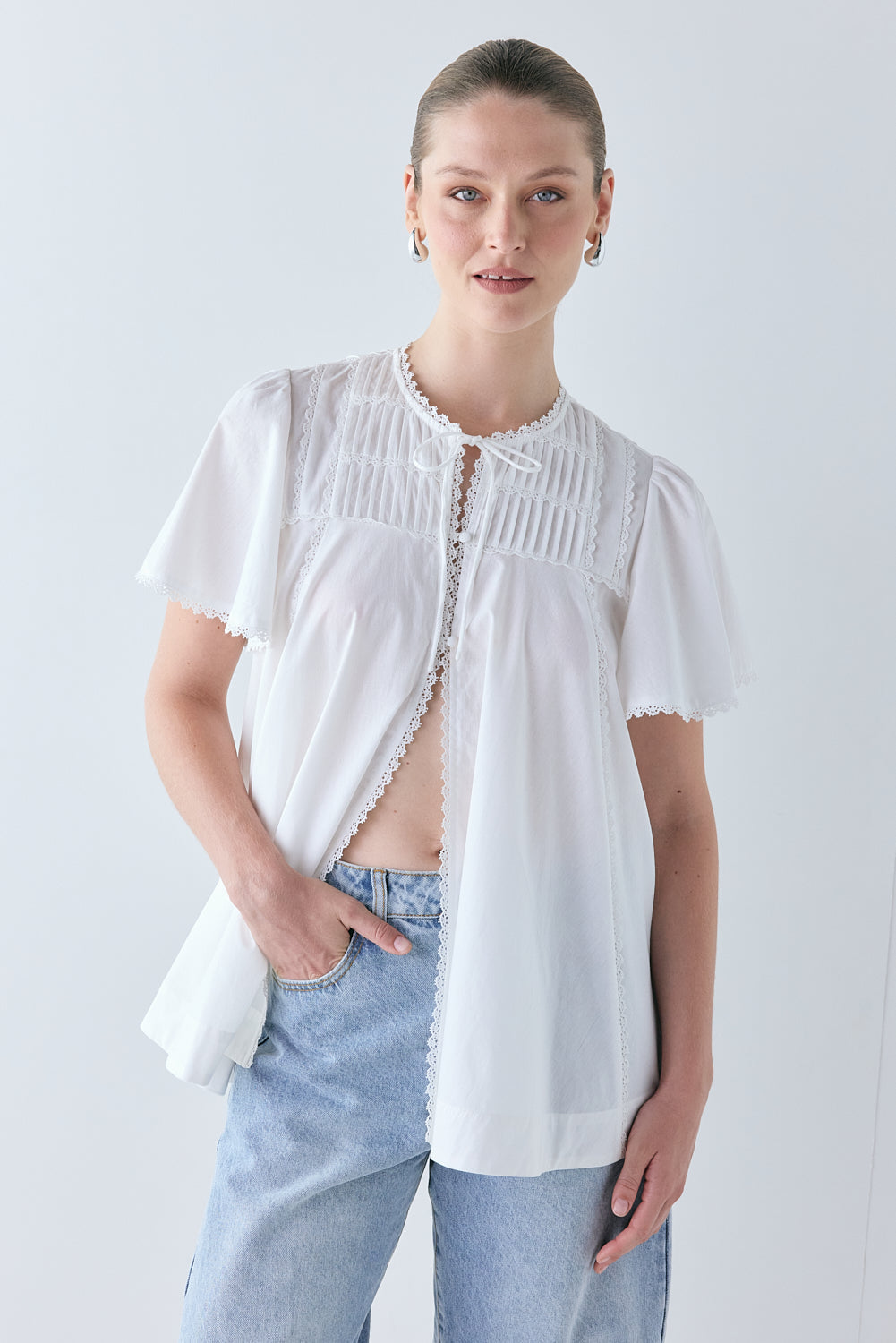 Henriette Smock Top White