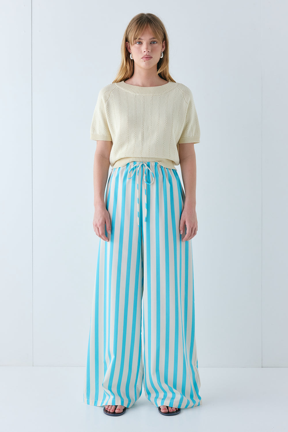 Olive Knit Top Cream