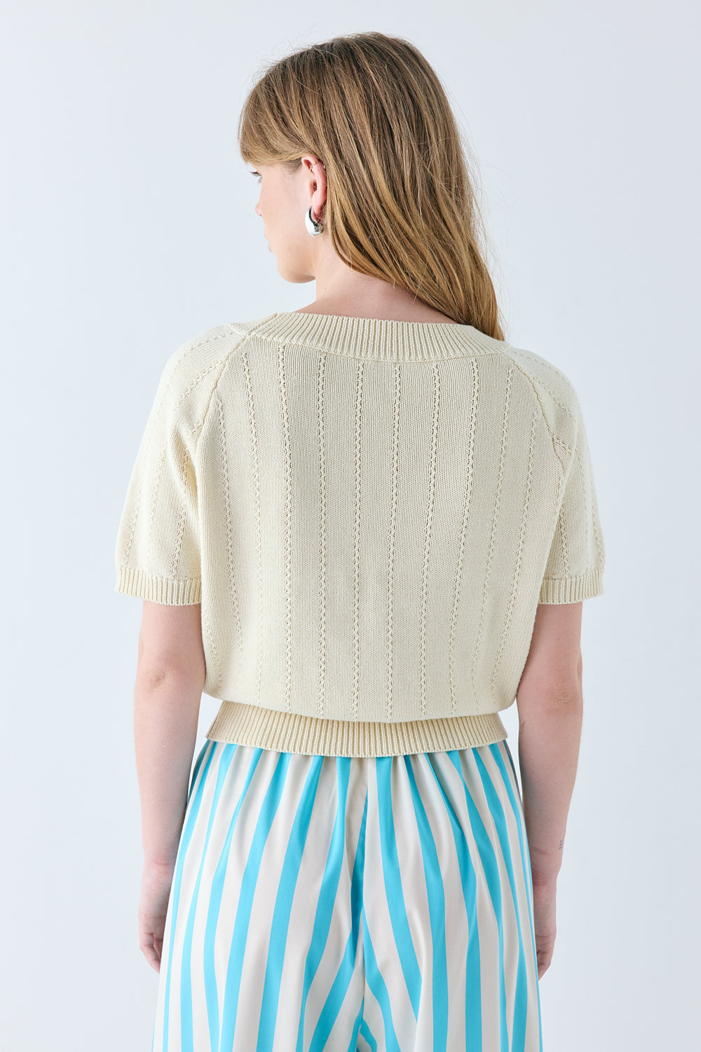 Olive Knit Top Cream
