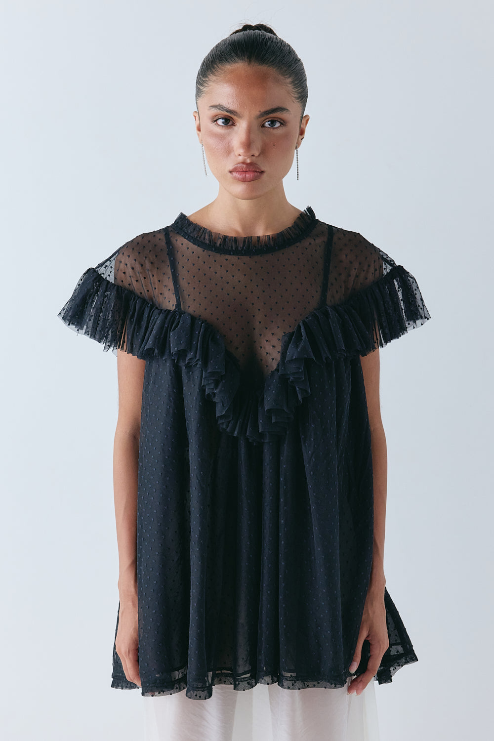 Viola Sheer Tunic Black