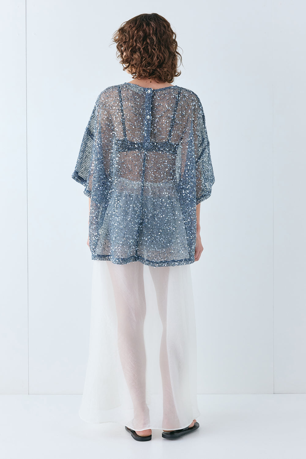 Arden Sequin Top Navy