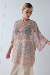 Arden Sequin Top Pink