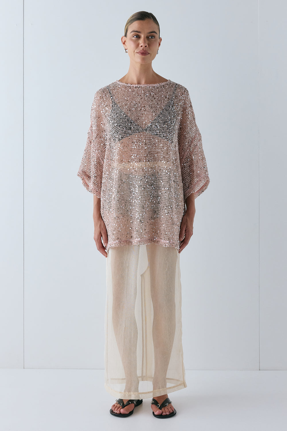 Arden Sequin Top Pink