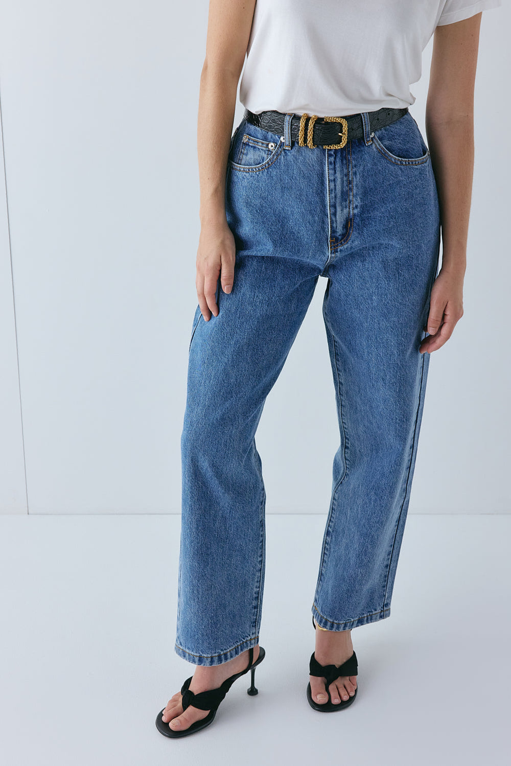Lenah High Rise Denim Jeans Blue