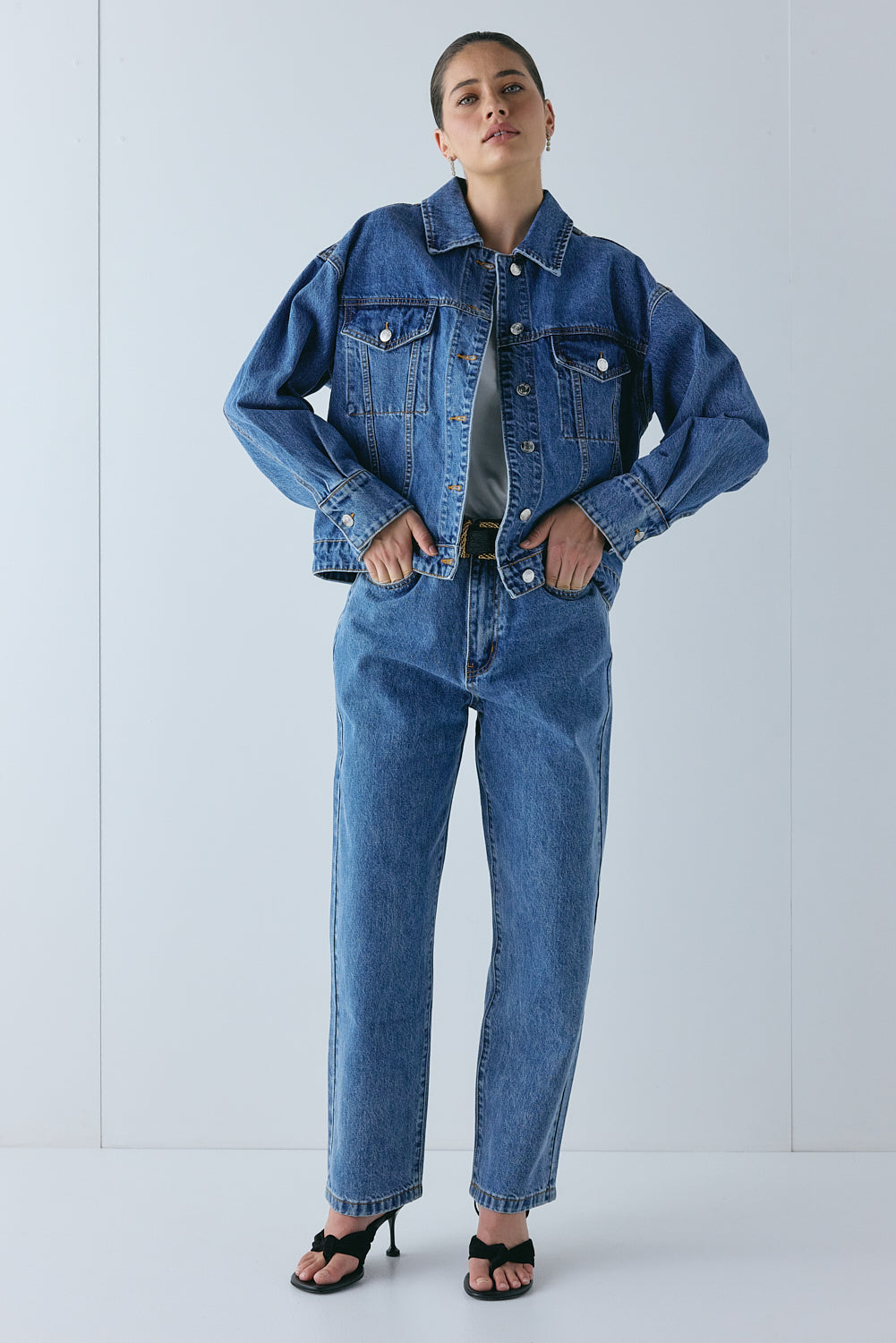 Lenah High Rise Denim Jeans Blue