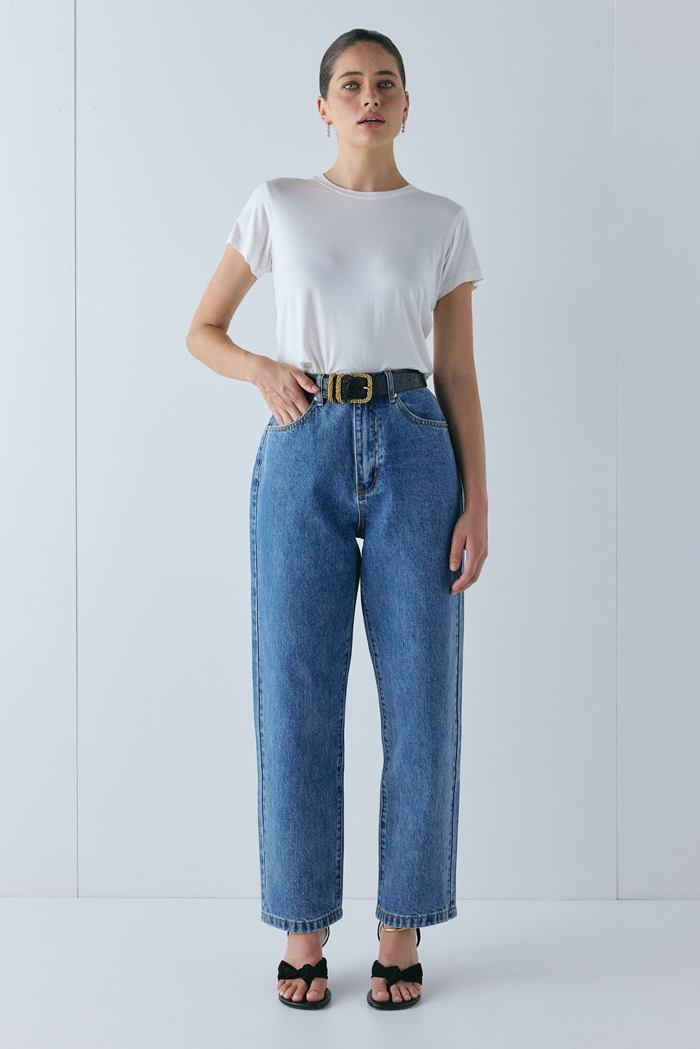Lenah High Rise Denim Jeans Blue