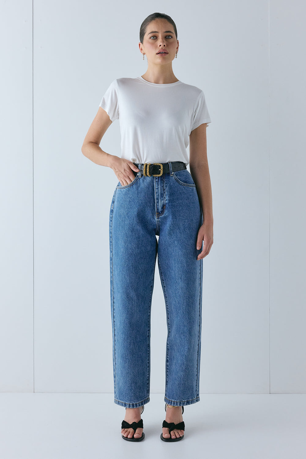 Lenah High Rise Denim Jeans Blue