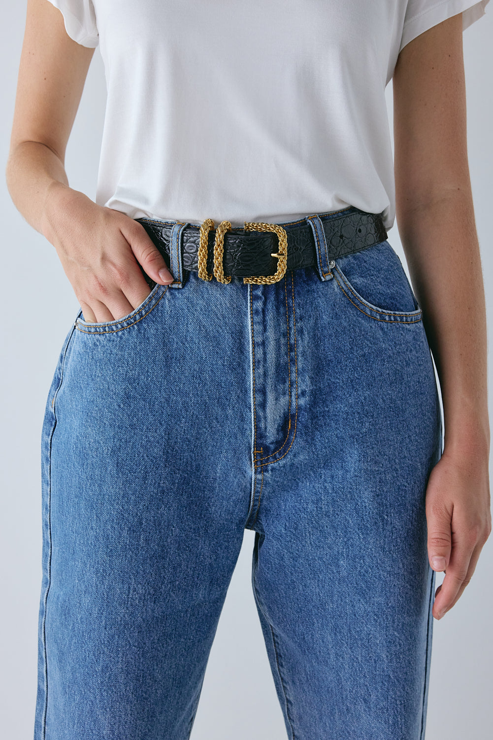 Lenah High Rise Denim Jeans Blue