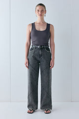 Pia High Rise Denim Jeans Washed Grey