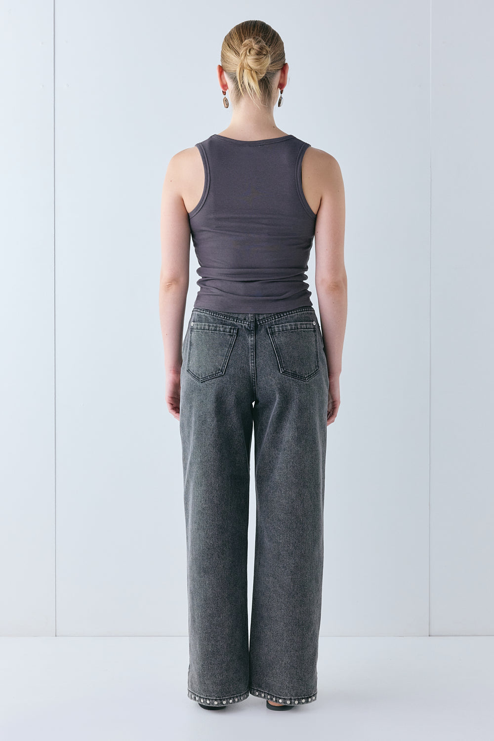 Pia High Rise Denim Jeans Washed Grey