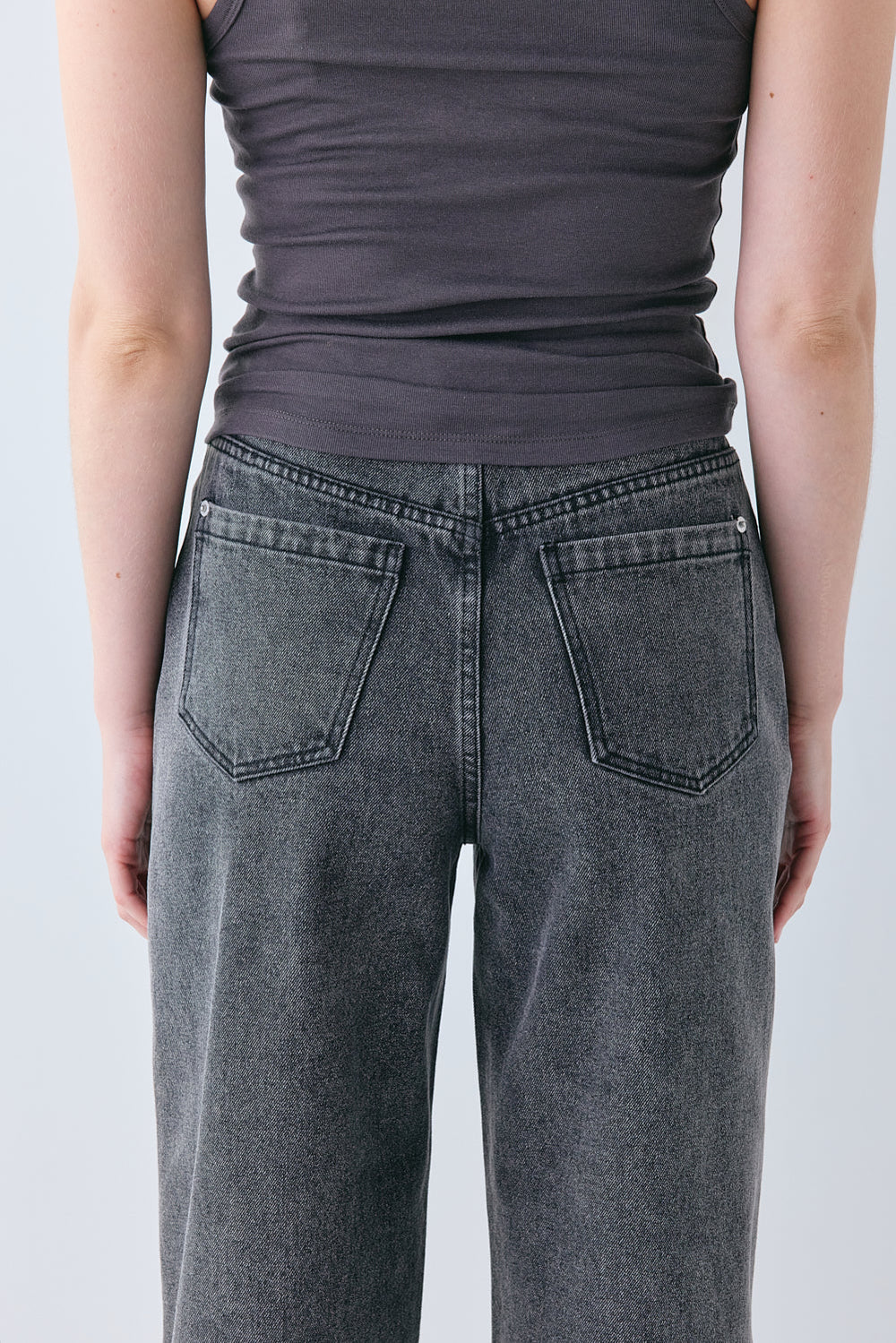 Pia High Rise Denim Jeans Washed Grey
