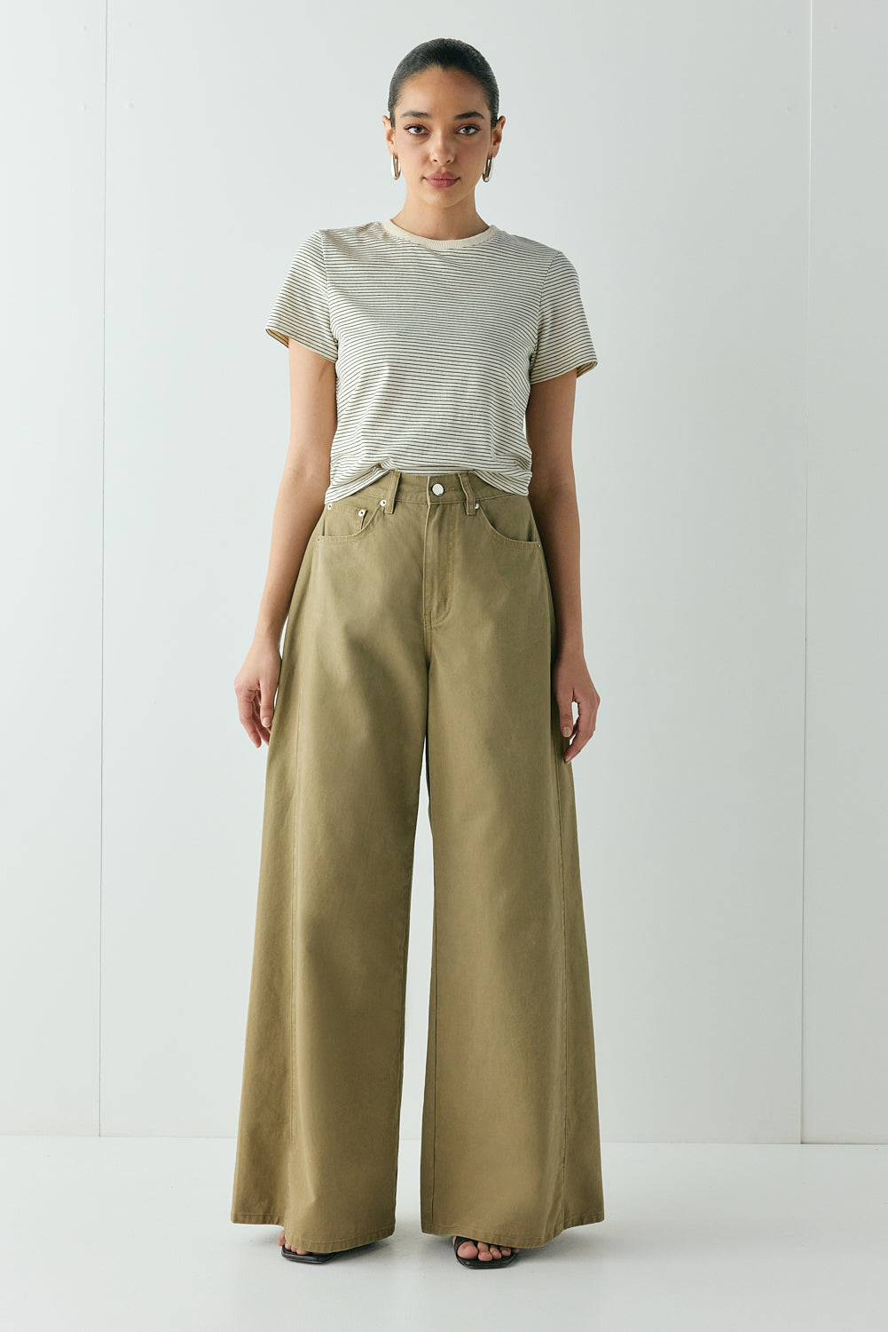 Hart High Rise Denim Jeans Khaki