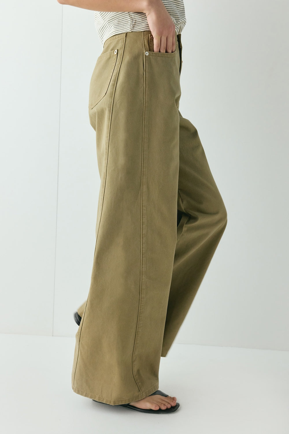 Hart High Rise Denim Jeans Khaki