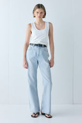 Franca High Rise Denim Jeans Washed Blue