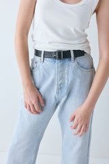 Franca High Rise Denim Jeans Washed Blue