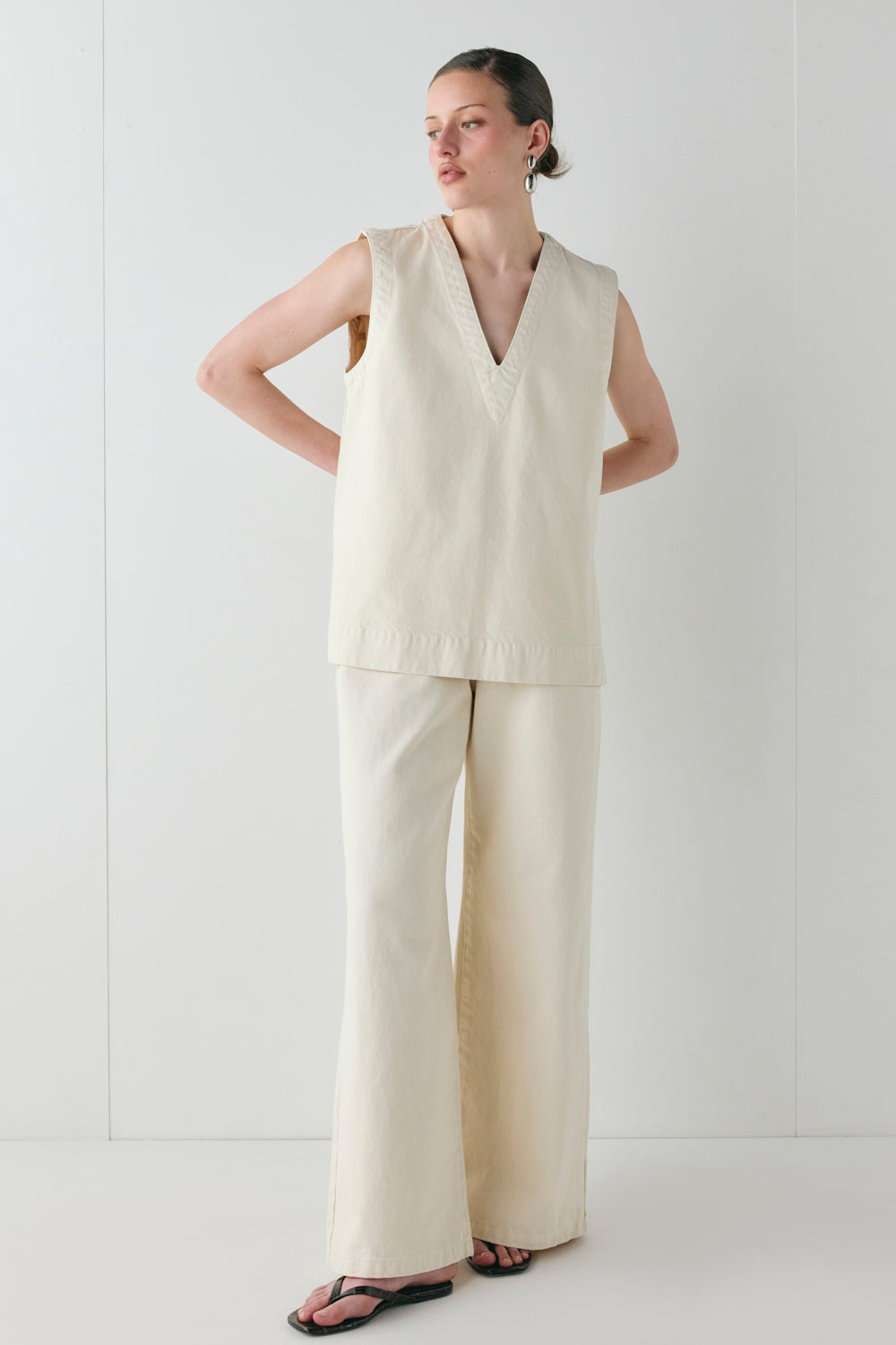 Aston High Rise Denim Jeans Cream