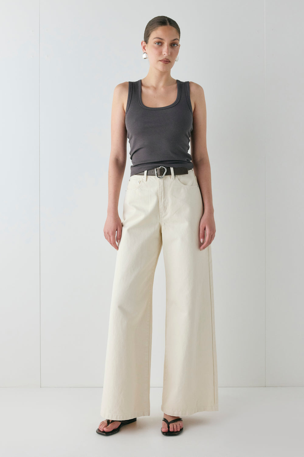 Aston High Rise Denim Jeans Cream