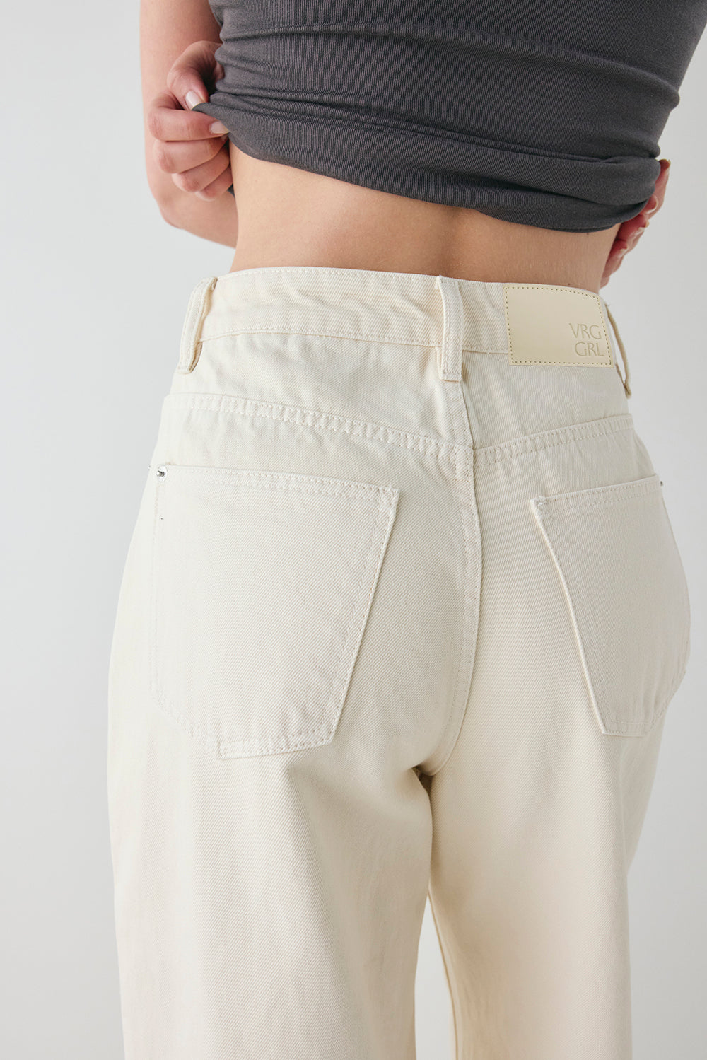 Aston High Rise Denim Jeans Cream