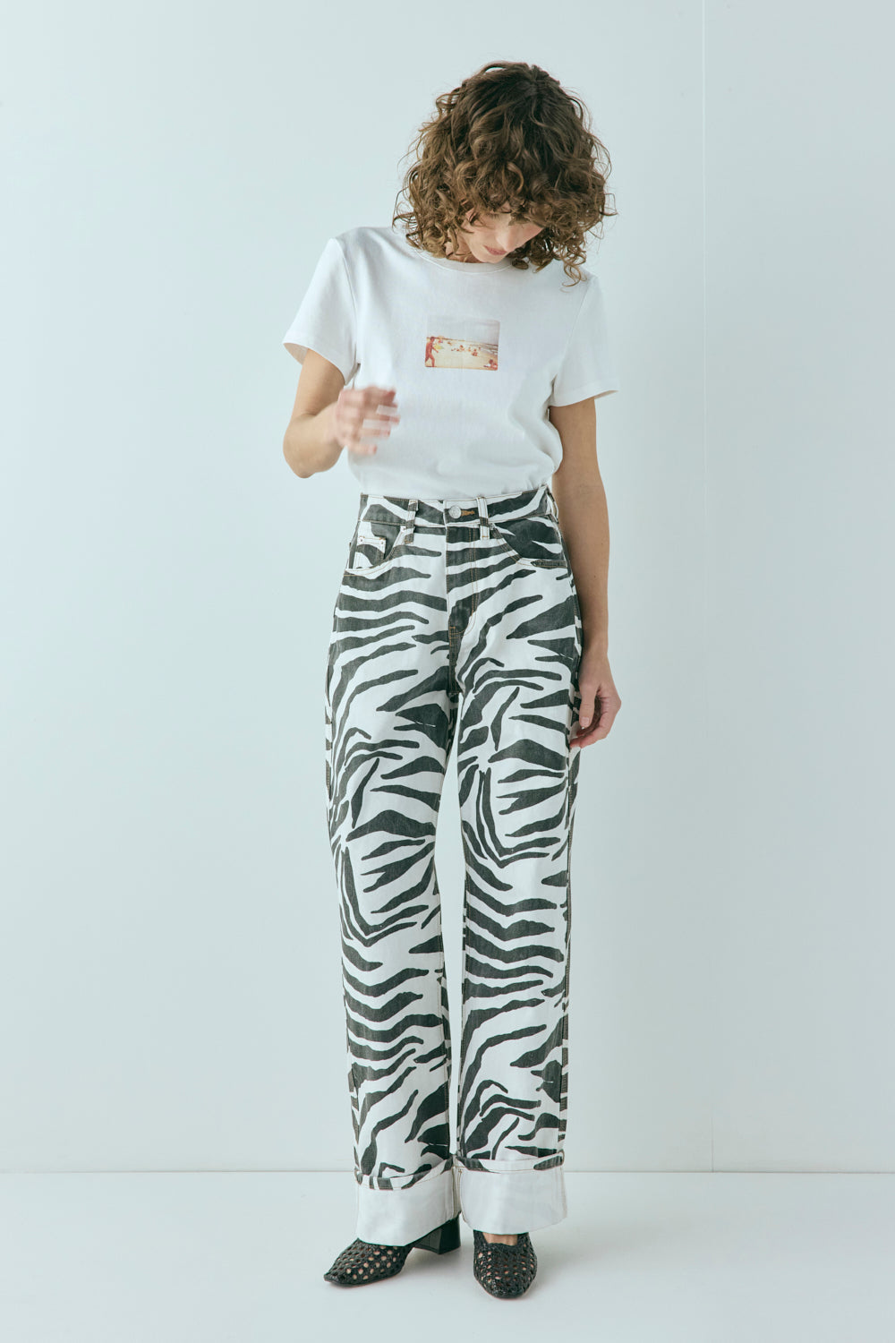 Manon Mid Rise Denim Jeans Zebra