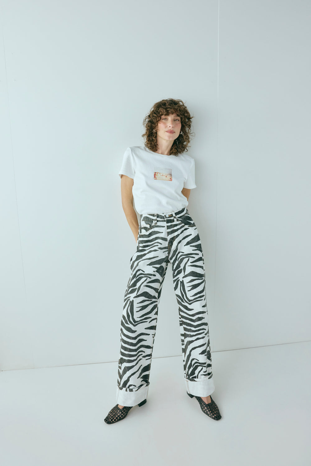 Manon Mid Rise Denim Jeans Zebra