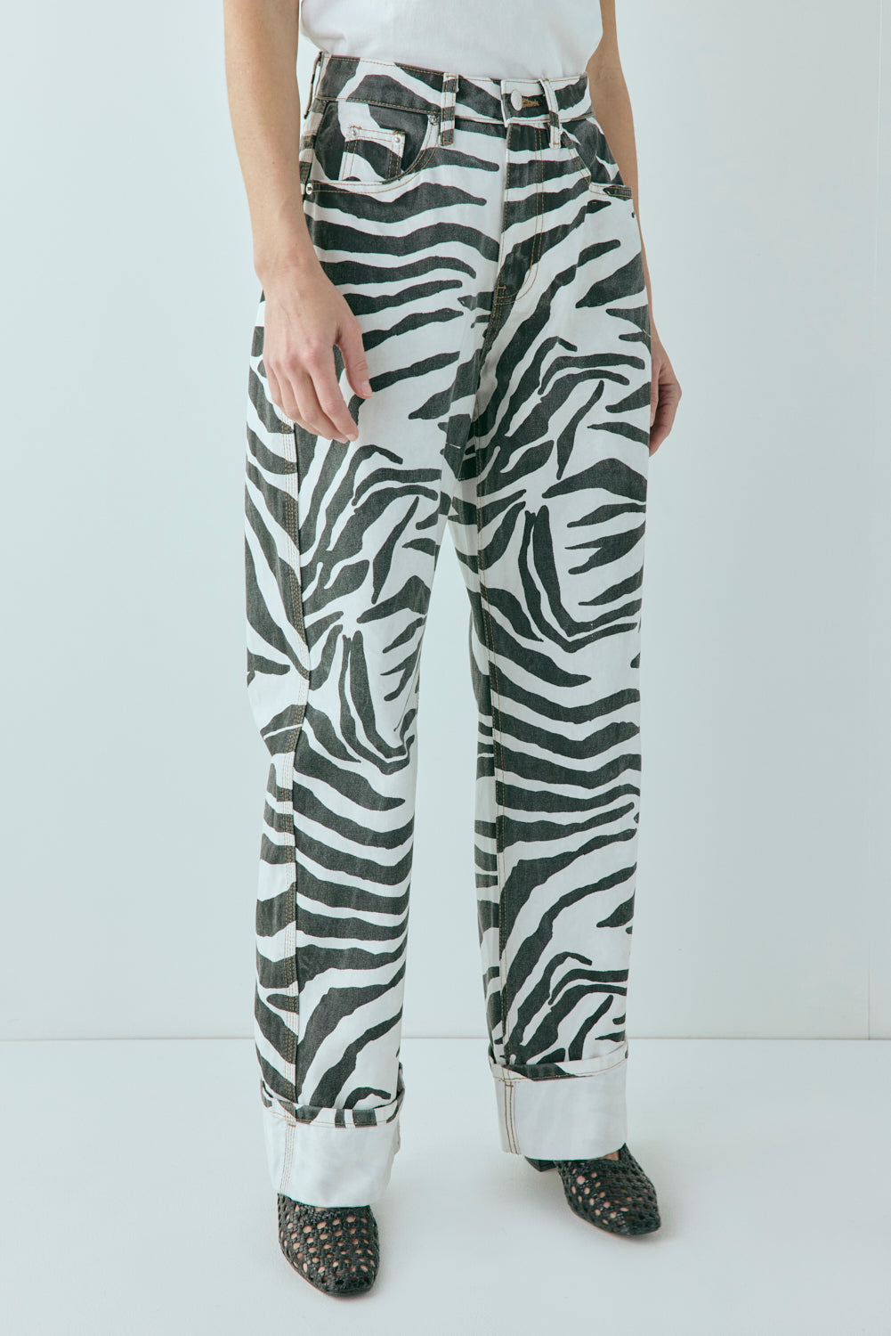 Manon Mid Rise Denim Jeans Zebra
