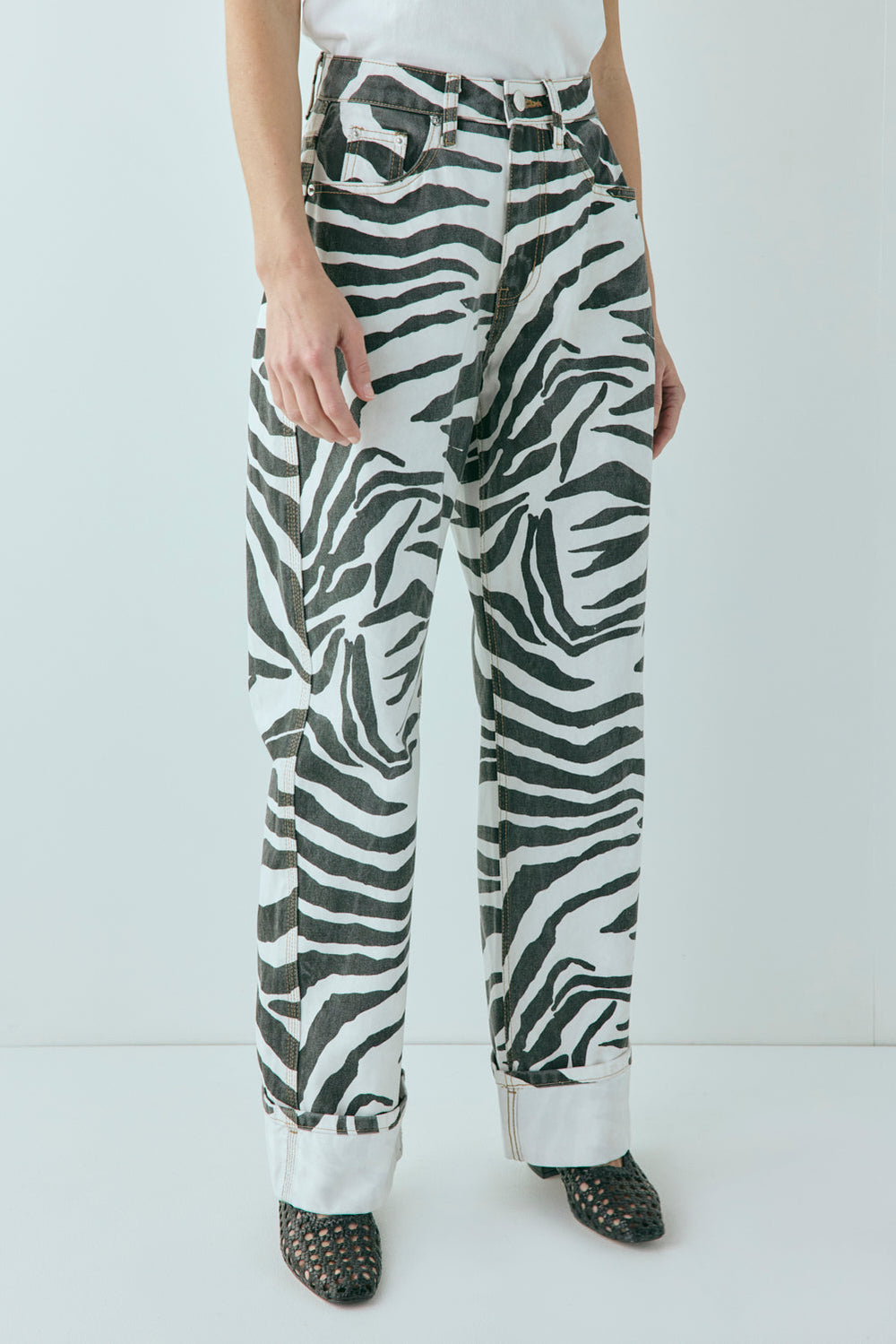 Manon Mid Rise Denim Jeans Zebra