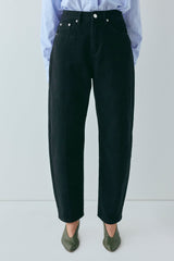 Lex Mid Rise Barrel Denim Jeans Black
