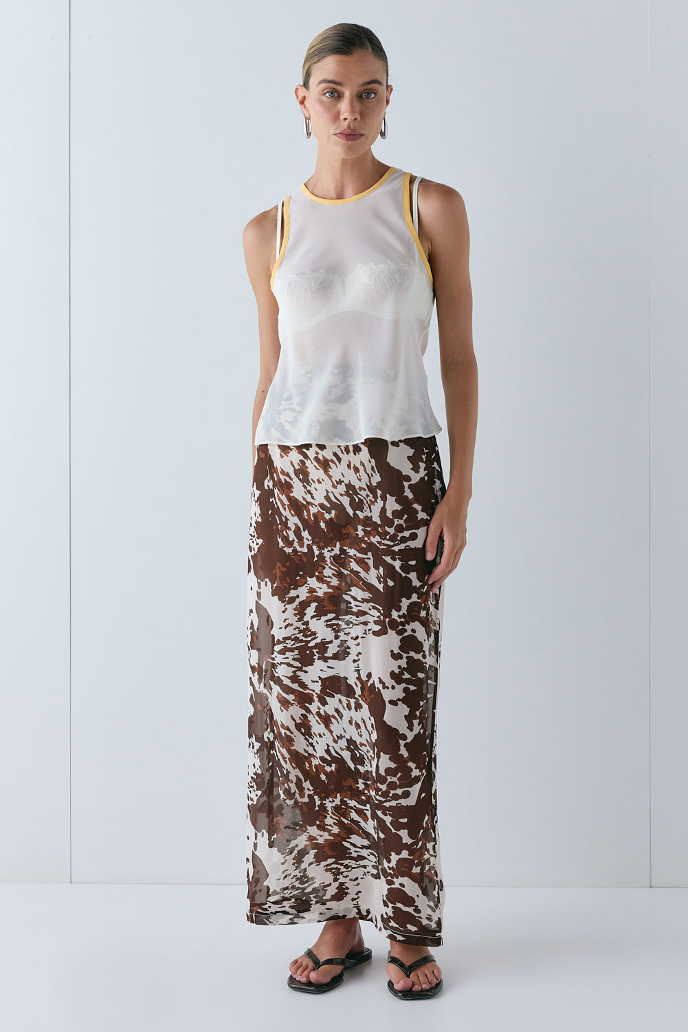 Devyn Sheer Midi Skirt Wildstock