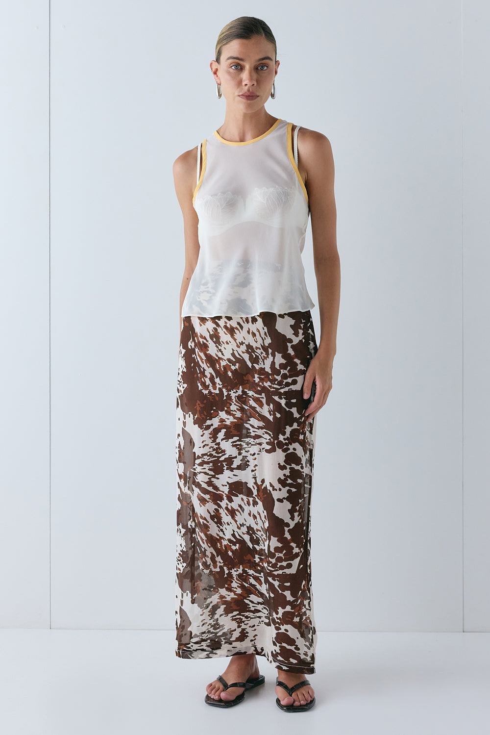 Devyn Sheer Midi Skirt Wildstock