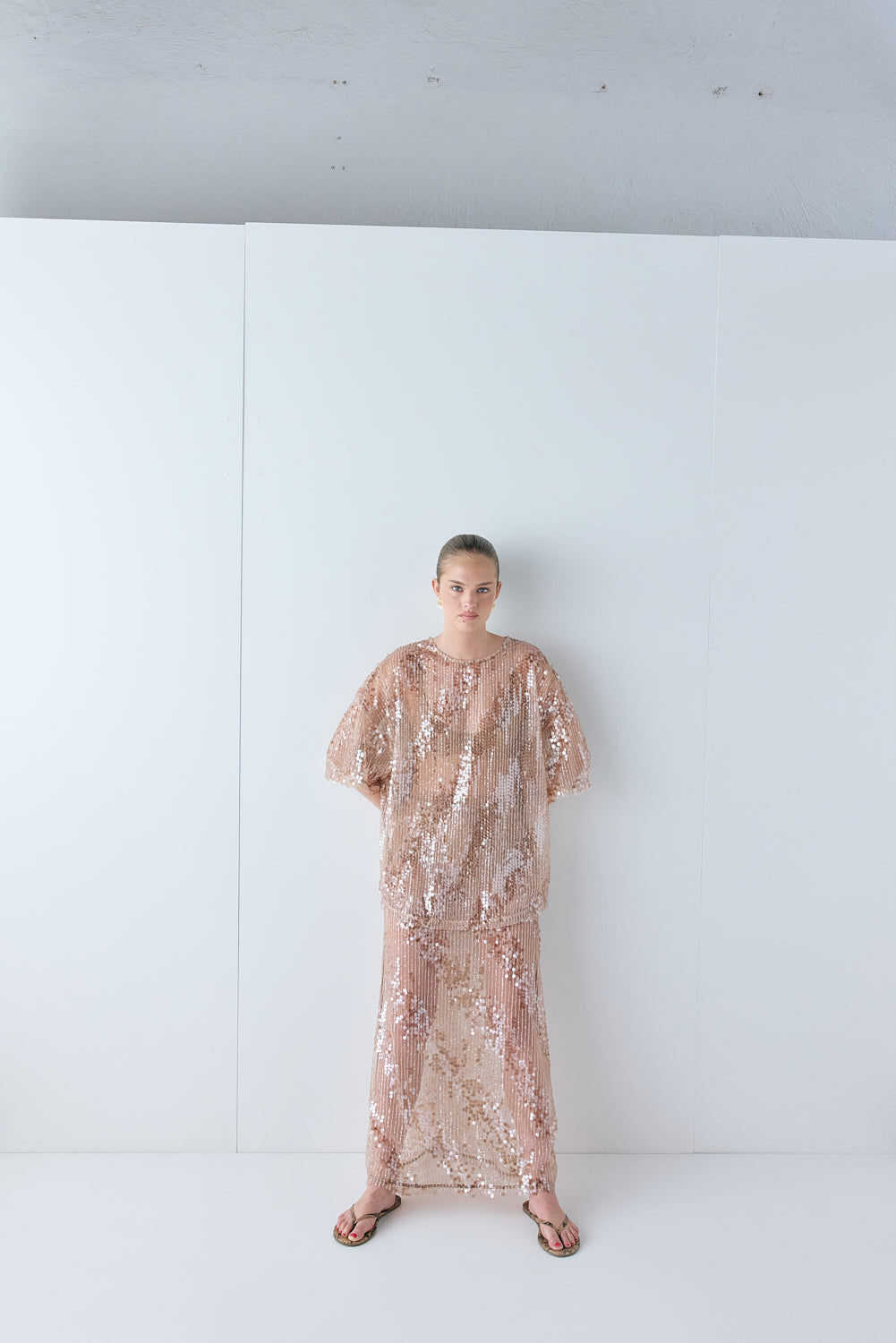 Vilma Sequin Maxi Skirt Bronze