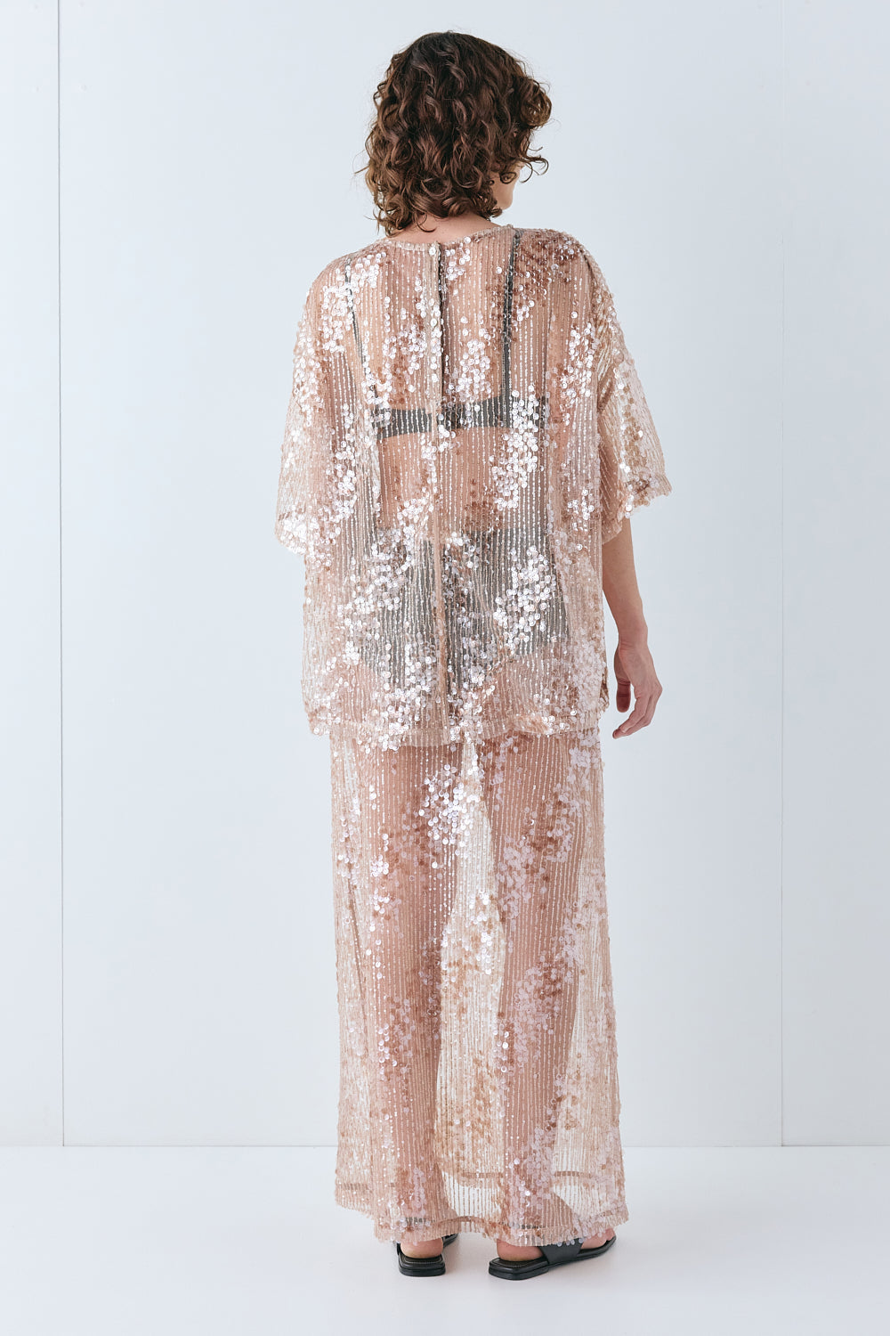 Vilma Sequin Maxi Skirt Bronze