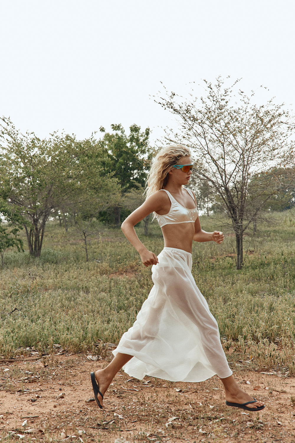 Laine Sheer Maxi Skirt Cream