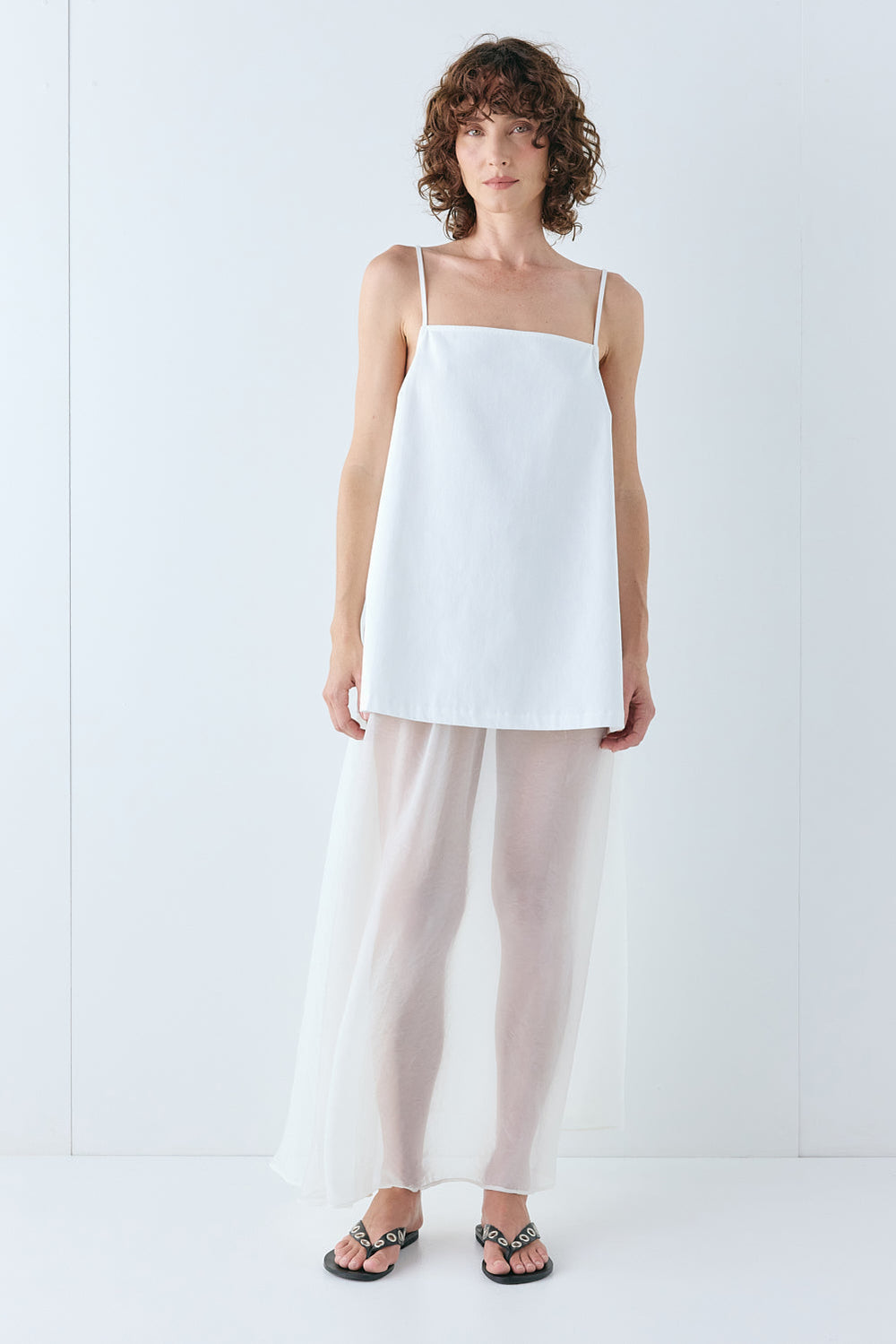 Laine Sheer Maxi Skirt Cream