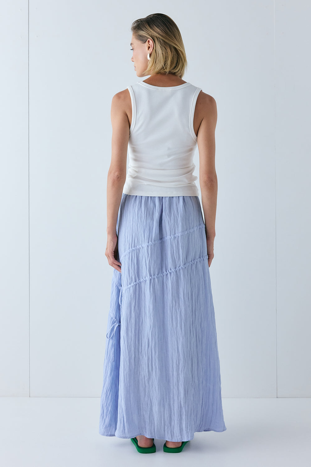 Elise Midi Skirt Crinkle Blue