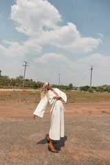 Eve Denim Midi Skirt Cream