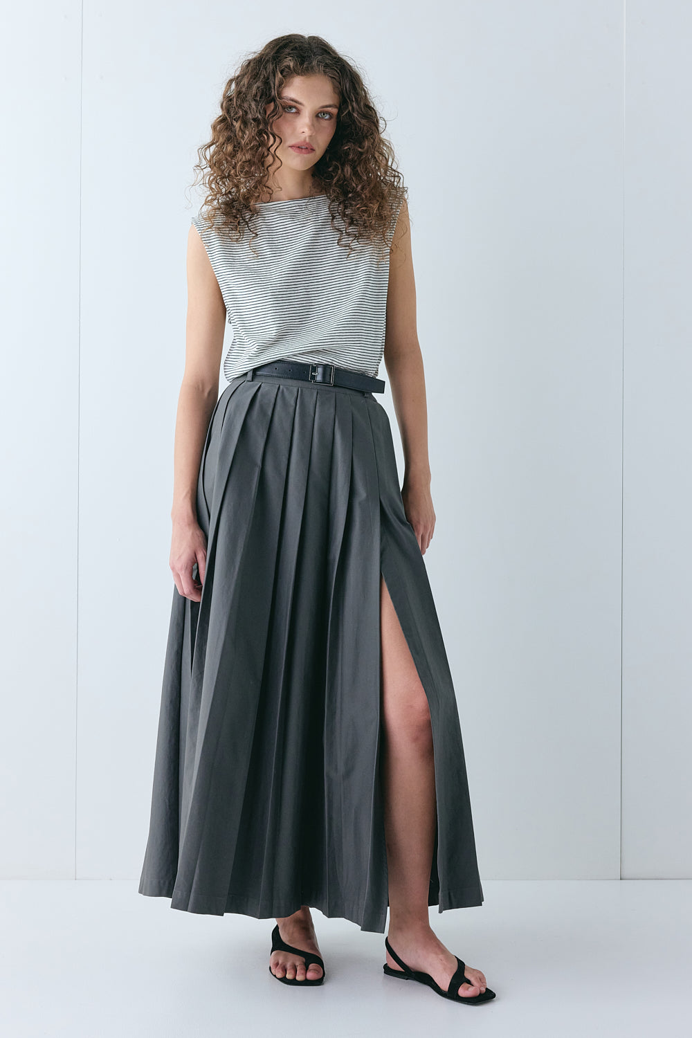 Delphi Maxi Skirt Charcoal