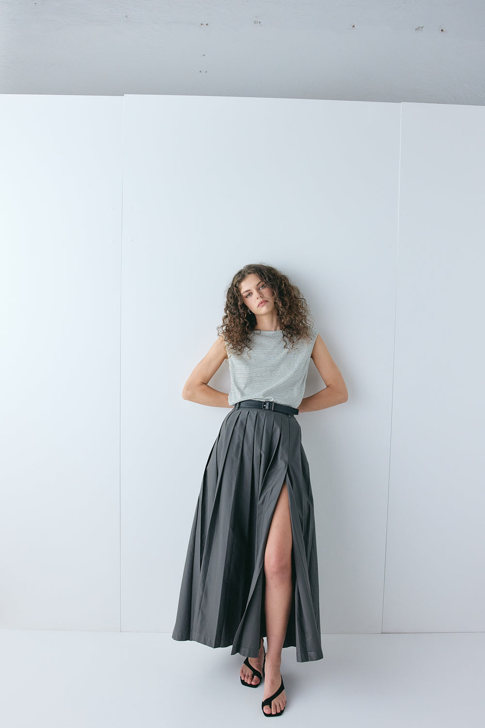 Delphi Maxi Skirt Charcoal