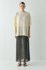 Vilma Sheer Maxi Skirt Black Polka Dot