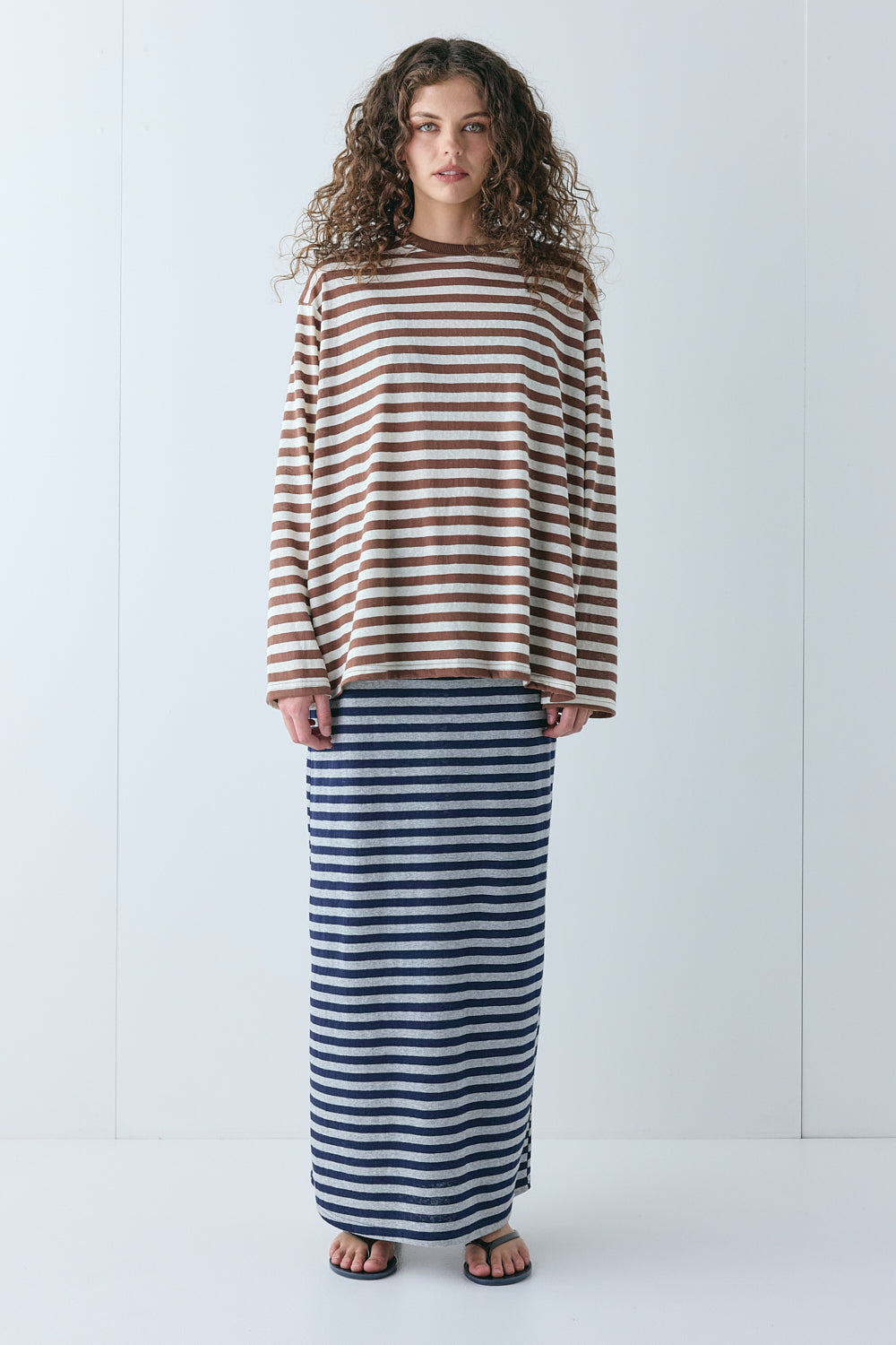 Tamsin Maxi Skirt Navy Stripe